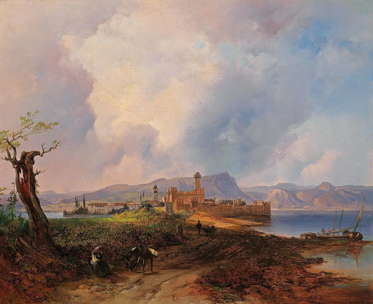 Veduta di Castell Sermio, sull'isola di Sirmione sul Lago di Garda